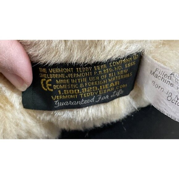 Vermont Teddy Bear Jointed Plush Teddy Bear Light Tan Stuffed Animal USA 2009 - Picture 7 of 8